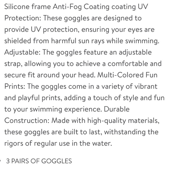 Speedo Kids Swimming Goggles, Anti-Fog, Silicone Strap (Boys, 3 Pack) - Picture 3 of 3